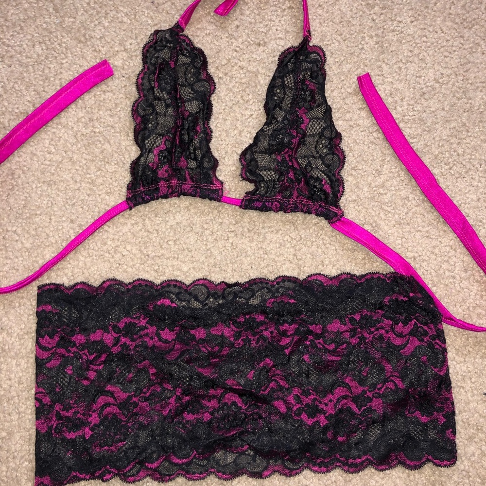 Sexy lace skirt bikini set